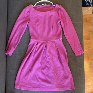Chic Long Sleeve Magenta Dress